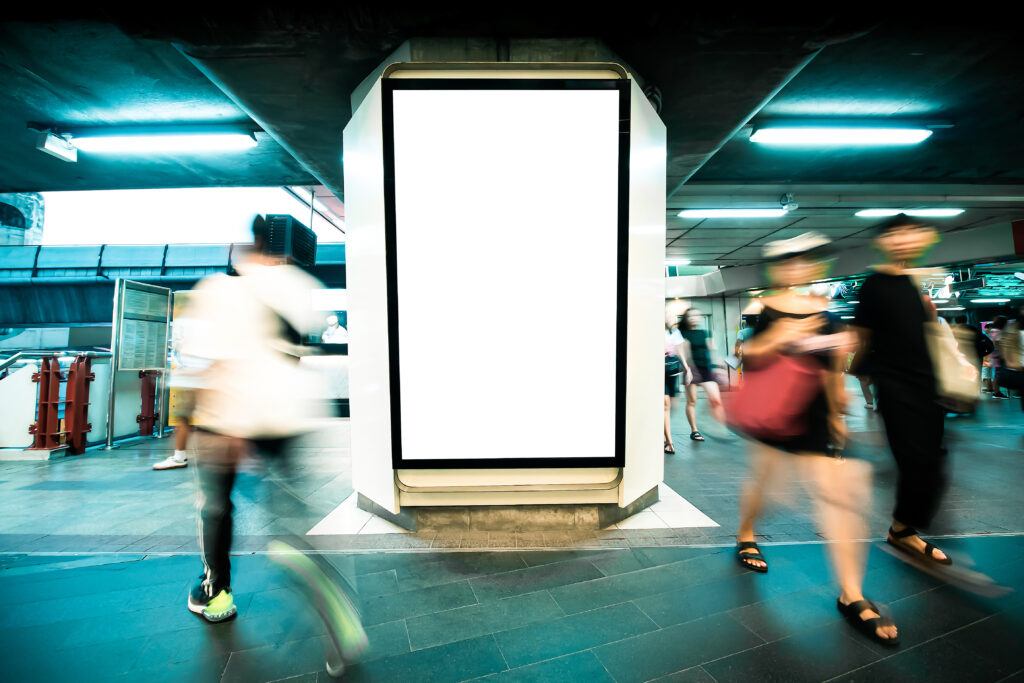 mock up led display on a station