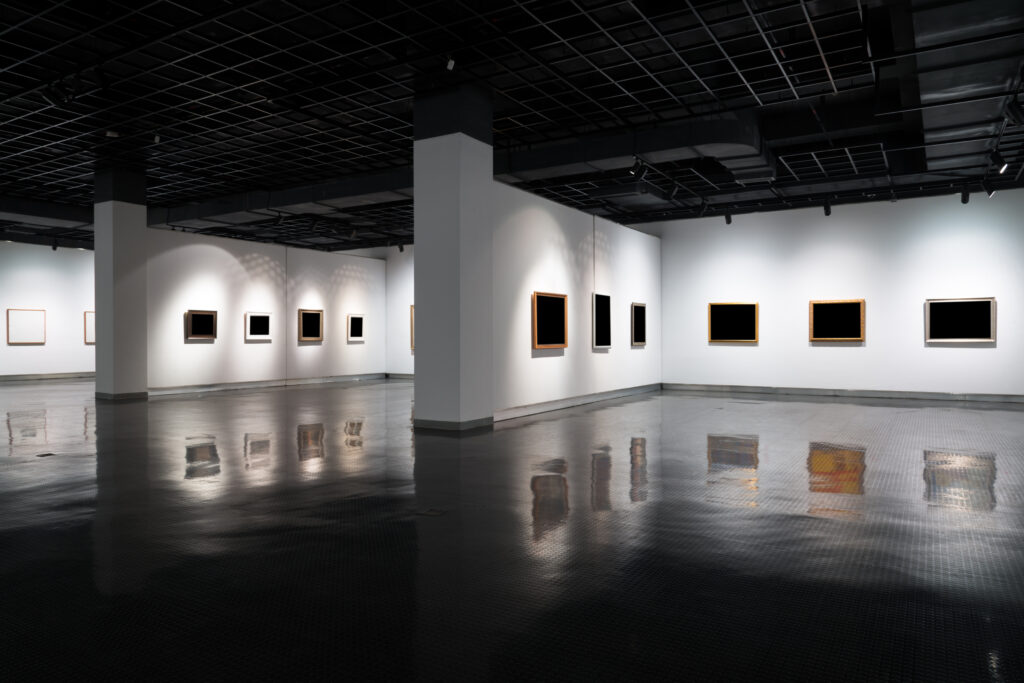 the inside of an empty gallery