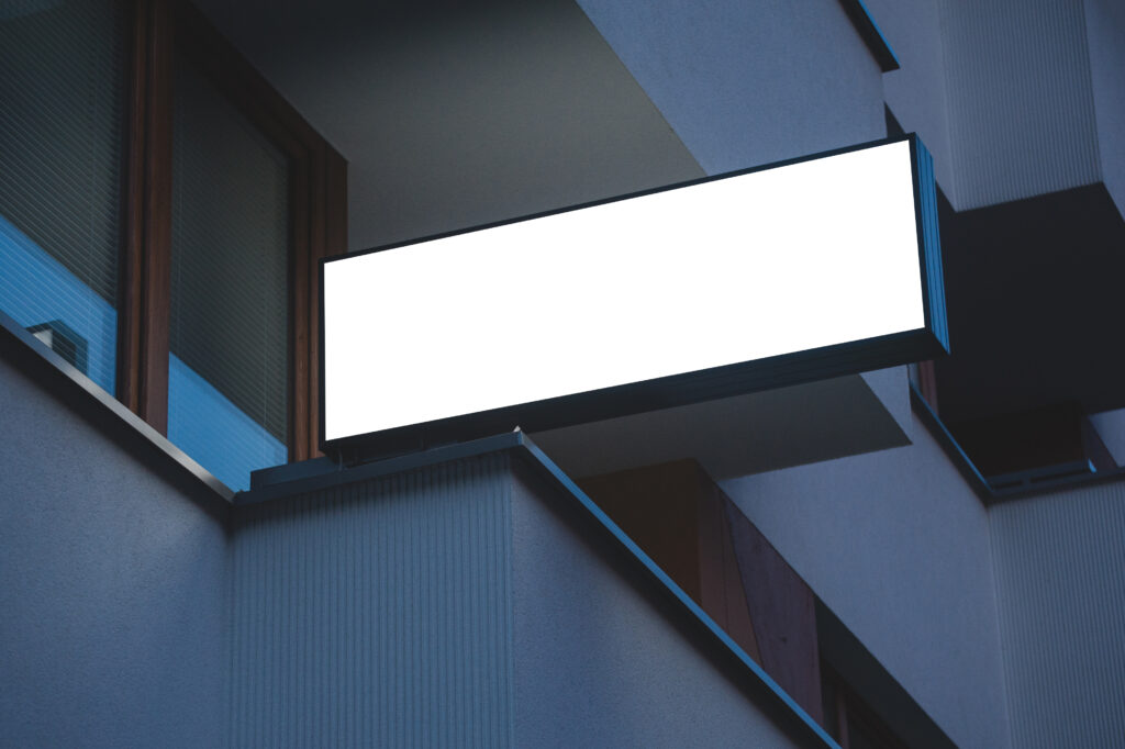 a blank led screen on a sign board