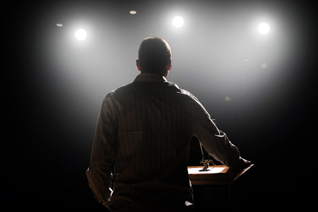 a young man having a concert