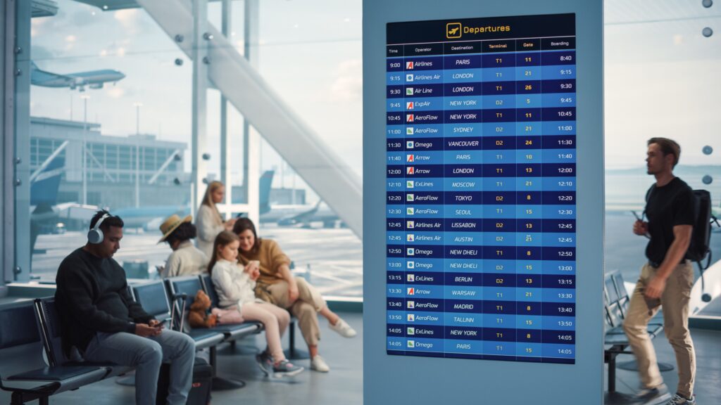 lcd screen in an airport
